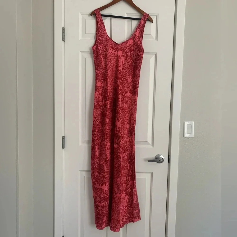 Free People Worth The Wait Bias Slip Dress - Size M - Cherry Red - NWT - Picture 5 of 9